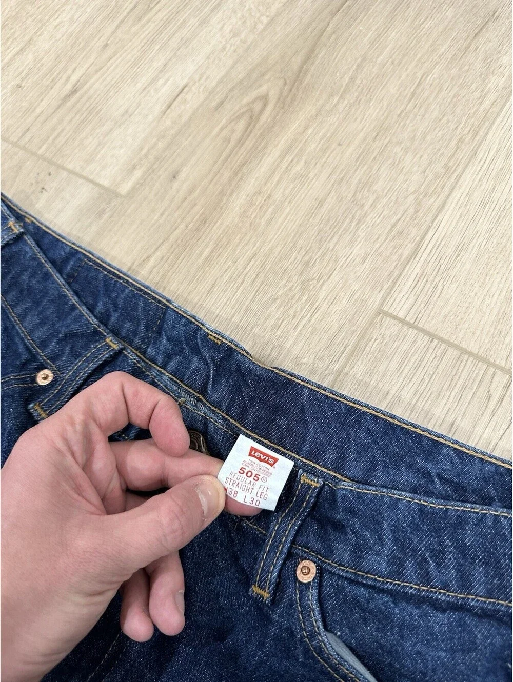 Vintage Levi's 505 Orange Tab Jeans Mens 36x30 Regular Straight Blue Denim 1995